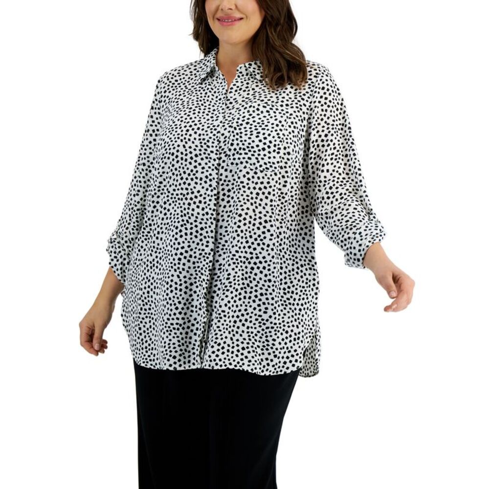 Alfani Plus Size Printed Utility Tunic